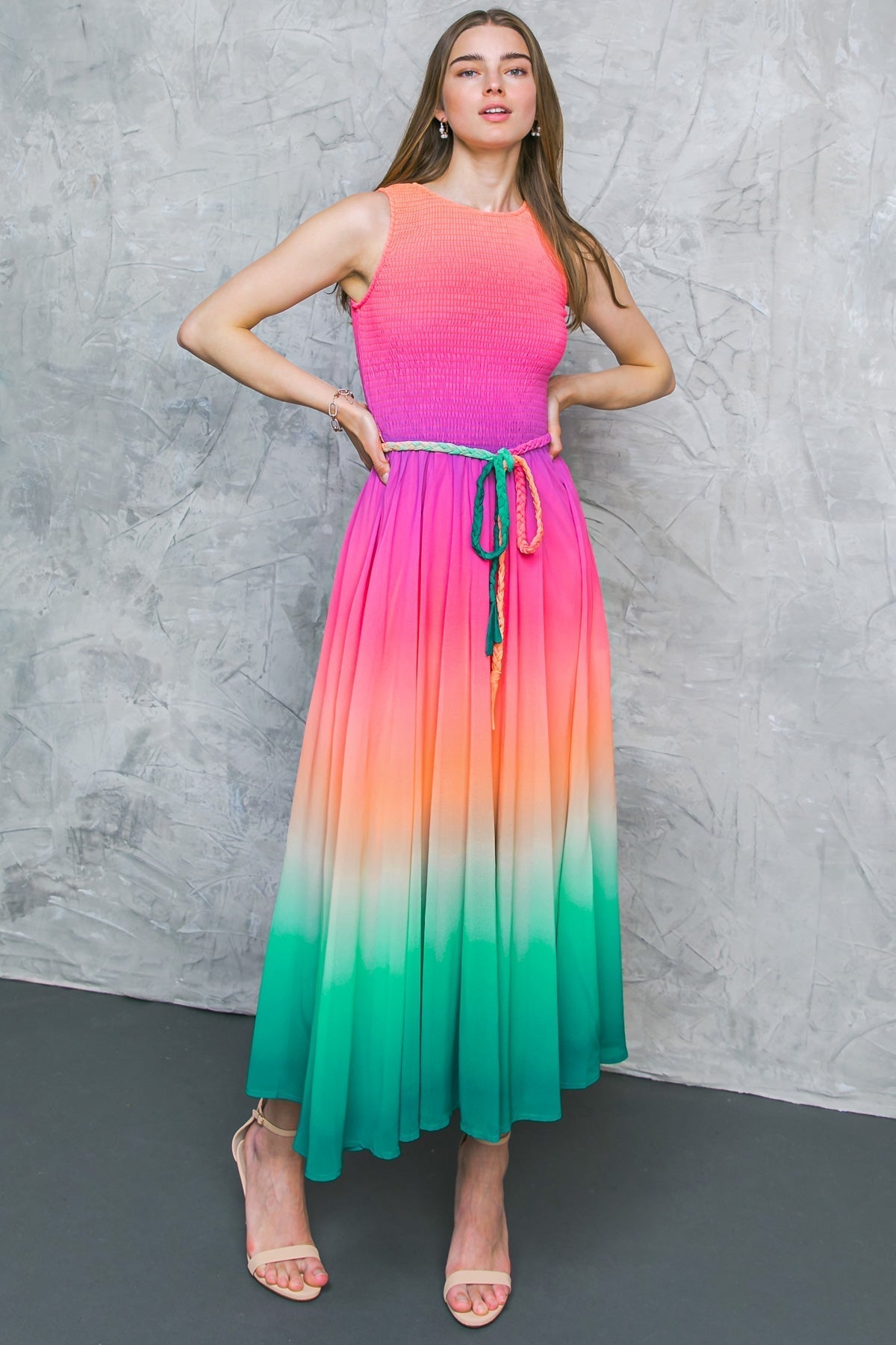 CATER TO YOU WOVEN MIDI DRESS Flying Tomato
